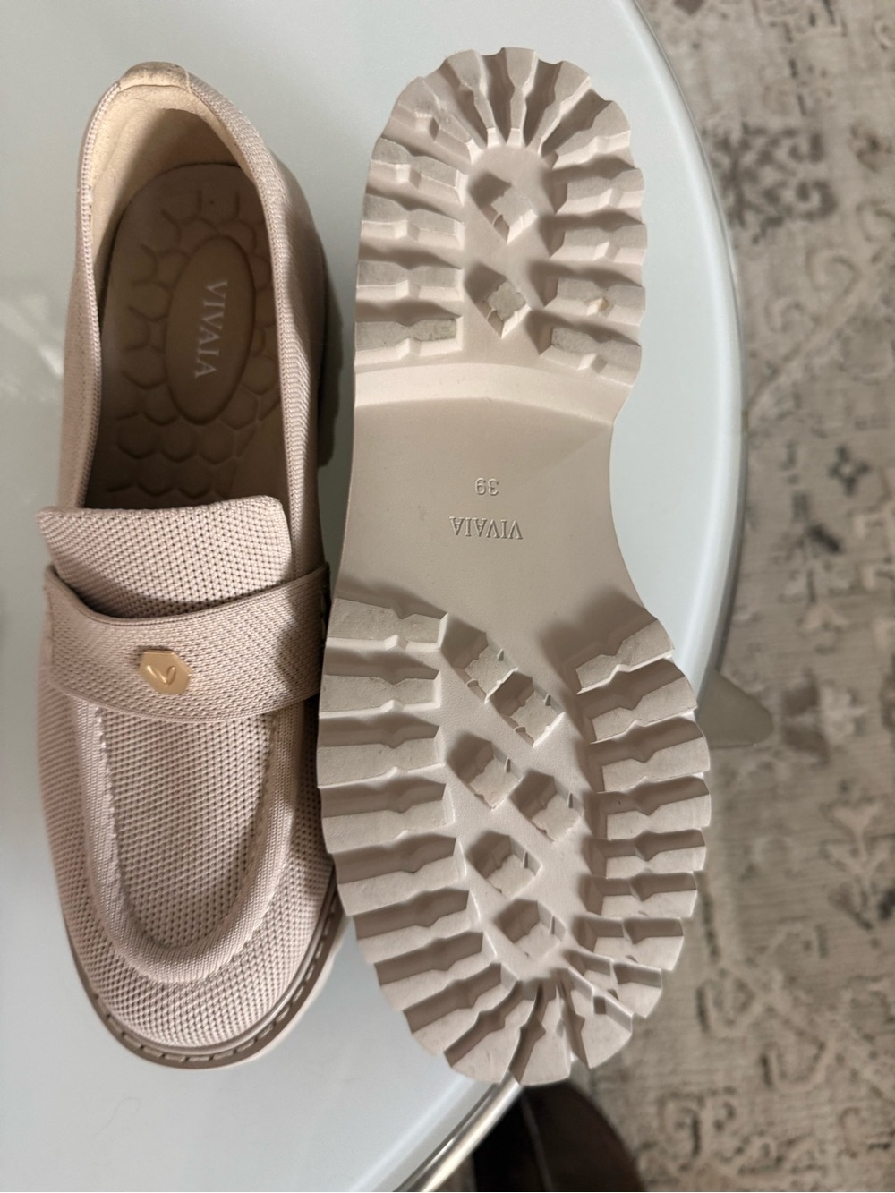 VIVAIA Women’s Beige Mesh Loafers - Picture 3 of 3